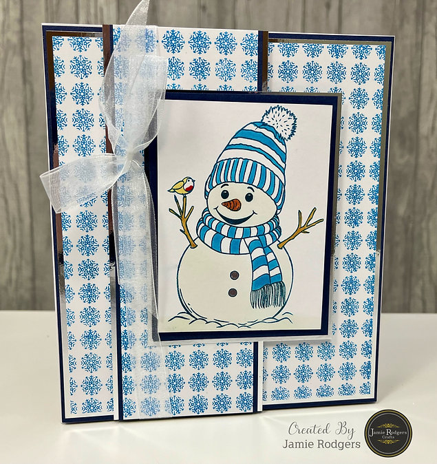 Jamie Rodgers Crafts Snowflake Stripes DL Stamp