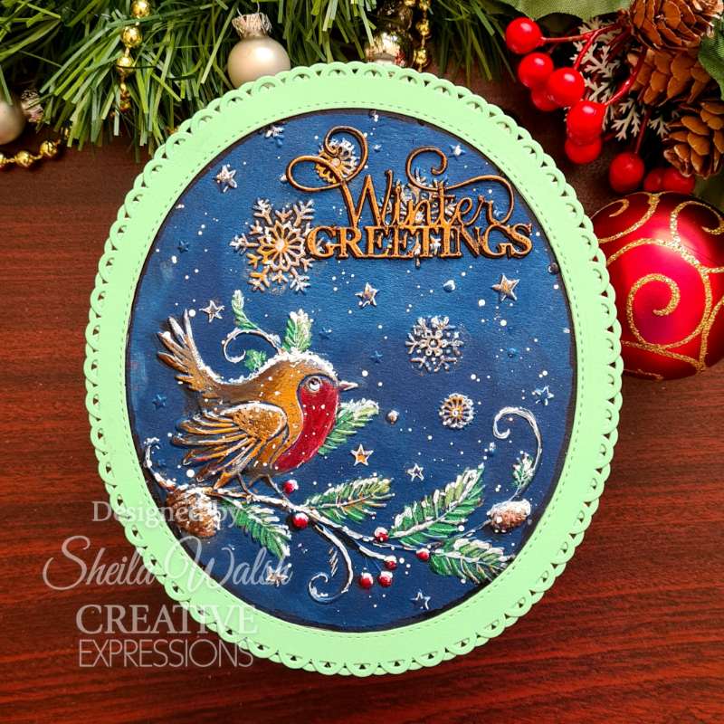 Robin & Snowflakes 3D Embossing Folder