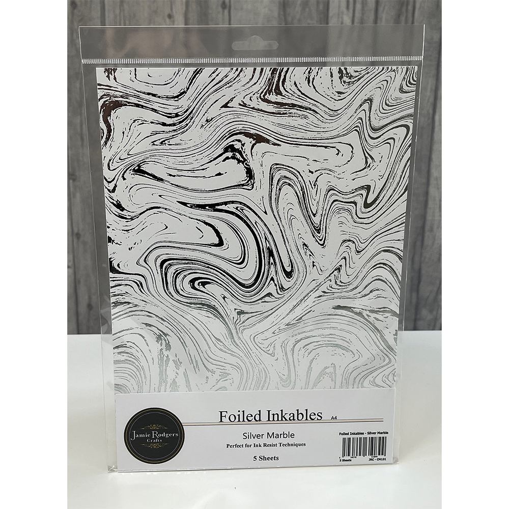 Buy A Jamie Rodgers Crafts - Foiled Inkables A4 Sheets Silver Marble