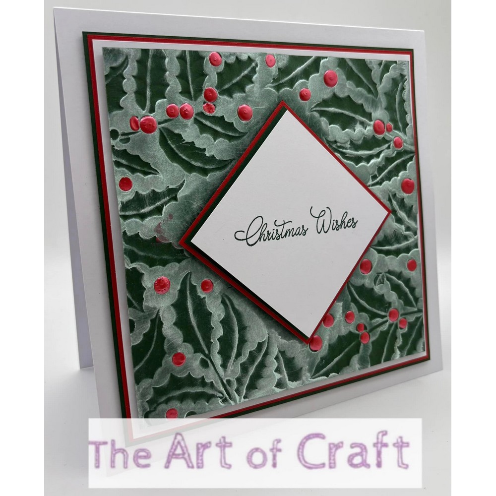 Presscut 3D Embossing Folder Holly Frame