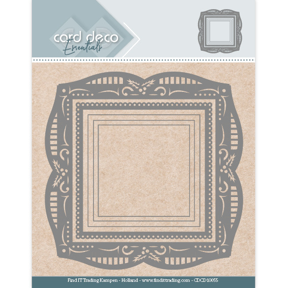 Card Deco Essentials - Aperture Dies Holly Square + Free Papers