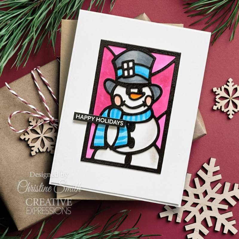 Sue Wilson Festive Stained Glass Snowman Craft Die