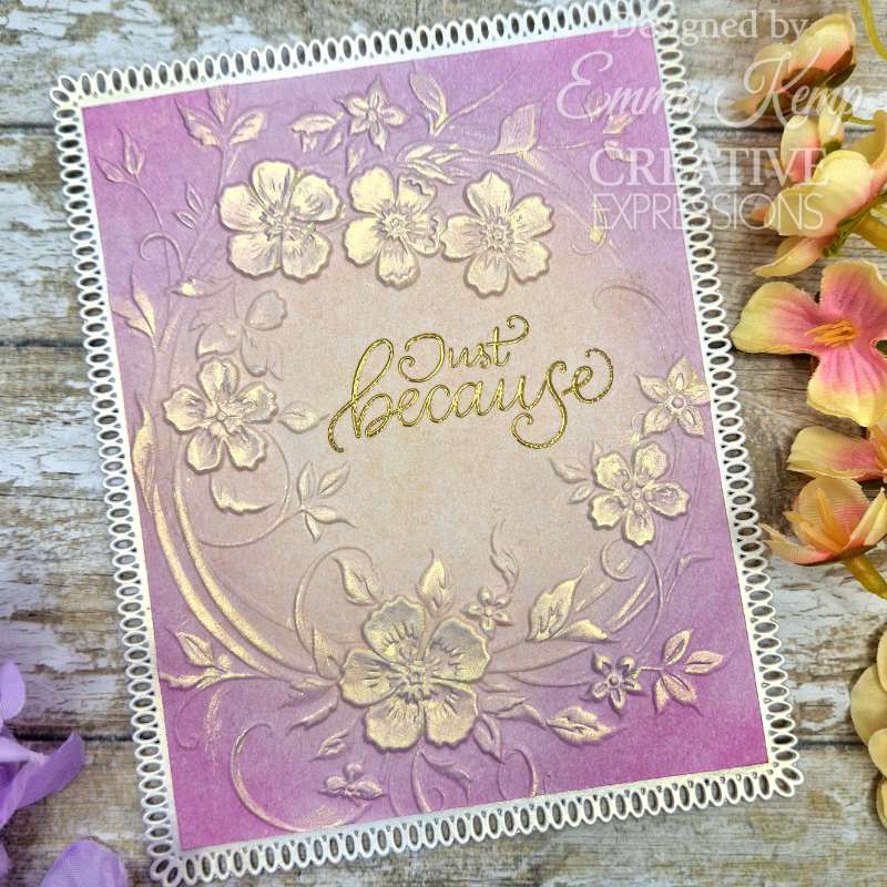 Creative Expressions Blossom Wreath Companion Colouring Stencil 6 in x 8 in Set of 2