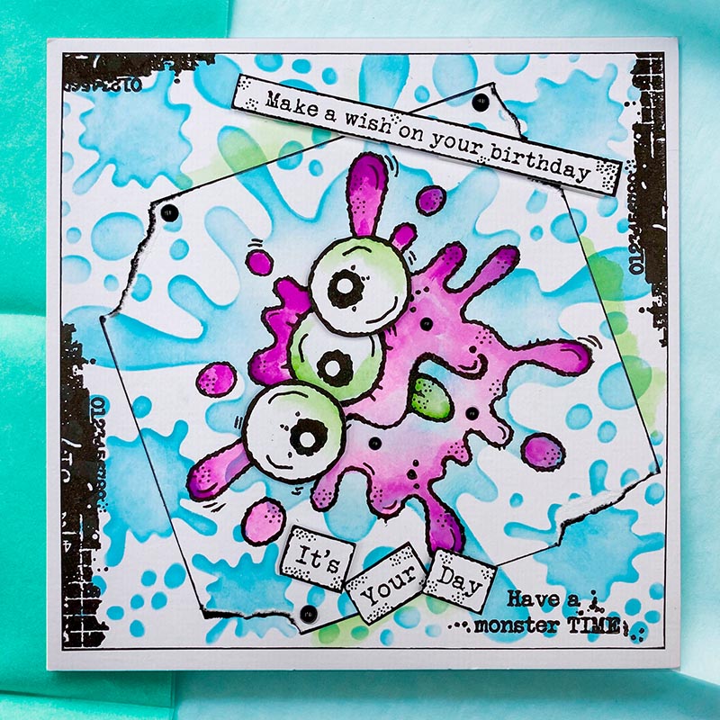 Woodware Blot Monster 4 in x 6 in Stamp Set