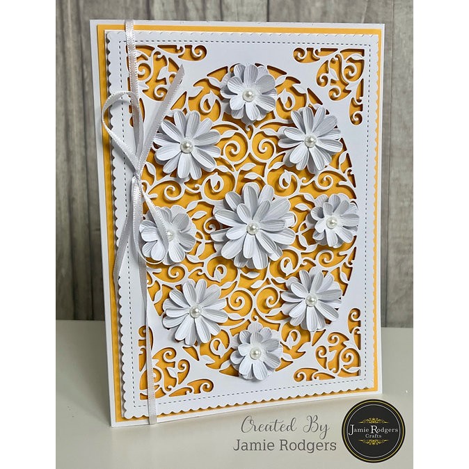 Jamie Rodgers Crafts Rippled Bloom Floral Panel Craft Die Set