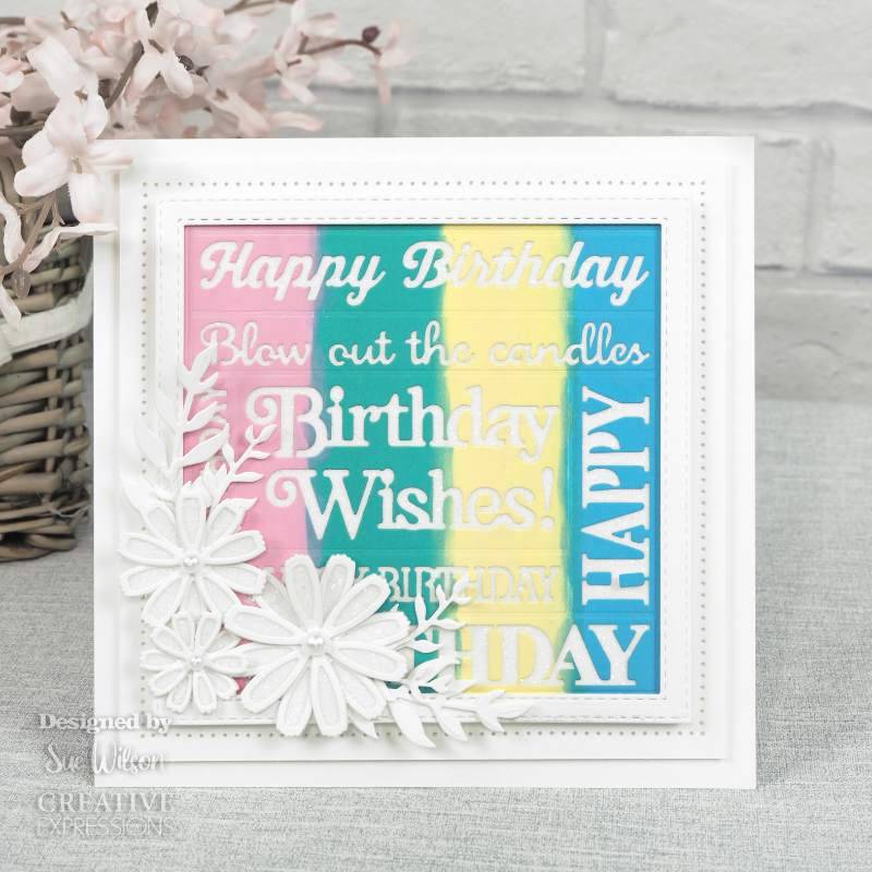 Sue Wilson Boxed Sentiments Birthday Wishes Craft Die