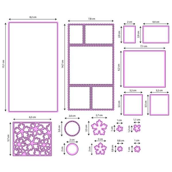 Nellie Snellen Multi Frame Die Slimline - Flowers Die Set - Image 4