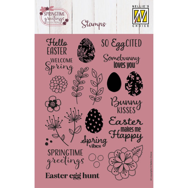 Nellie Snellen Clear Stamp - Springtime Greetings (22pcs)