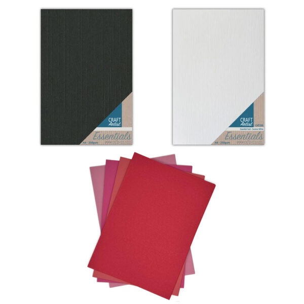 Crafts Artist Mega Card Pack - Soft Pinks, Coconut White & Black