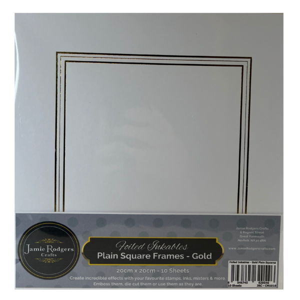 Jamie Rodgers Crafts - Foiled Inkables Plain Square Gold Frames