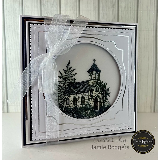 Jamie Rodgers Crafts - Foiled Inkables Fancy Circular Frames - Silver