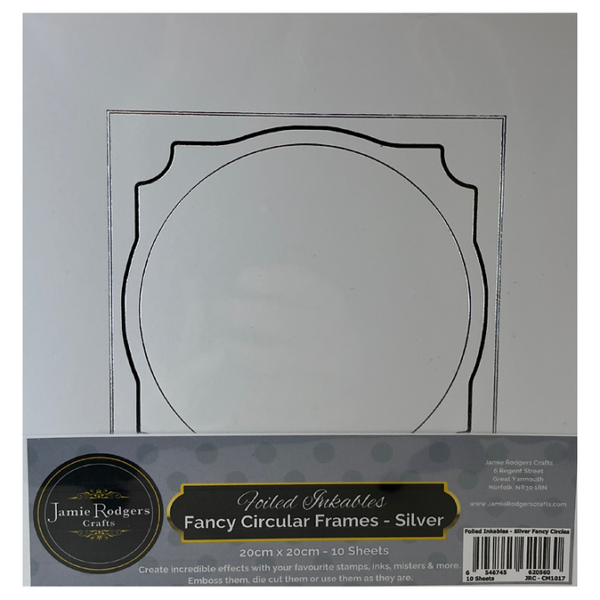 Jamie Rodgers Crafts - Foiled Inkables Fancy Circular Frames - Silver