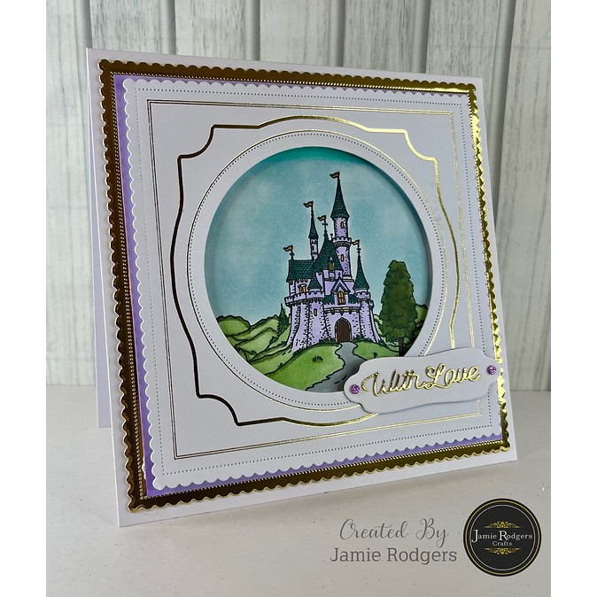 Jamie Rodgers Crafts - Foiled Inkables Fancy Circular Frames - Gold