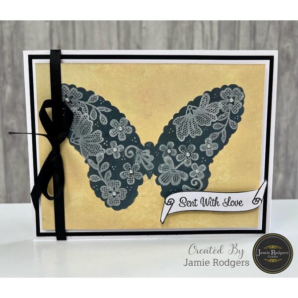 Jamie Rodgers Crafts Lace Butterfly Clear Stamp Set - Image 3