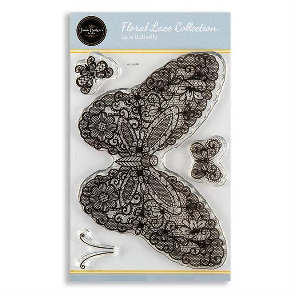 Jamie Rodgers Crafts Lace Butterfly Clear Stamp Set