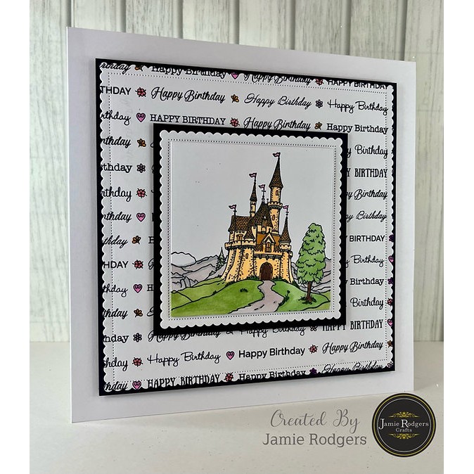 Jamie Rodgers Crafts Happy Birthday Lines DL Stamp